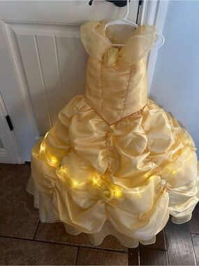 Pottery Barn Kids Belle  Gown Costume with LED Accents